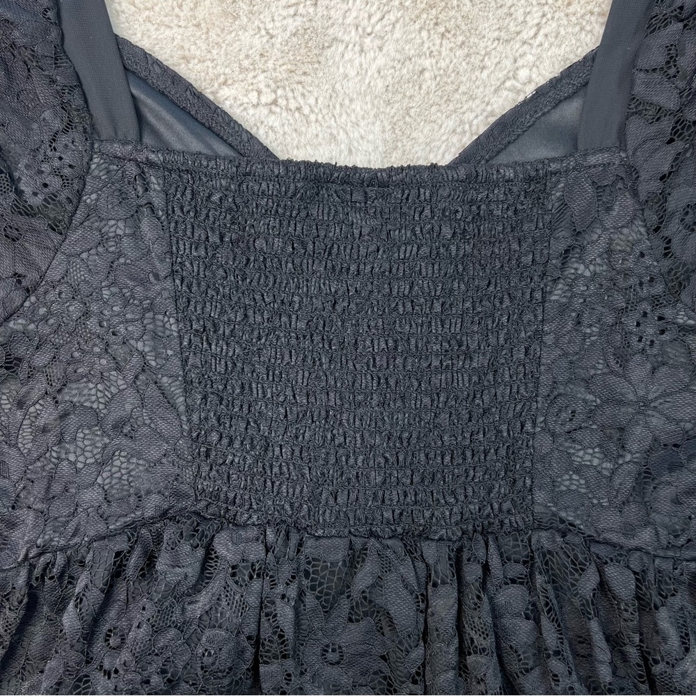 Torrid Babydoll Lace Puff Sleeve Top Sweetheart Neckline Plus Size 1 Stretch - Picture 9 of 13
